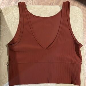 Lululemon ribbed Bra top M/L - Chocolate/Rust